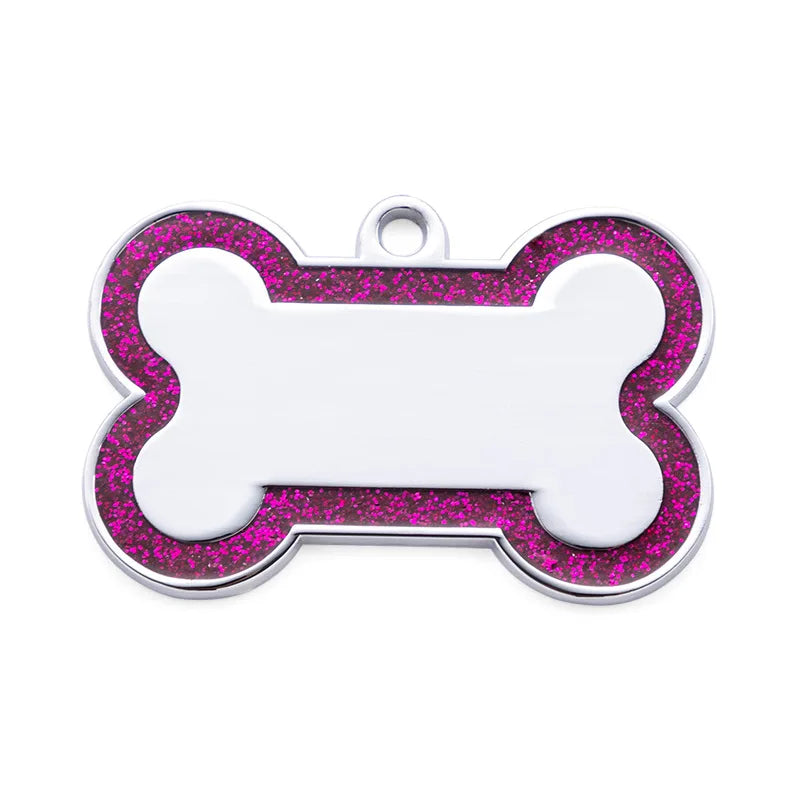 Custom Glitter Bone ID Tag