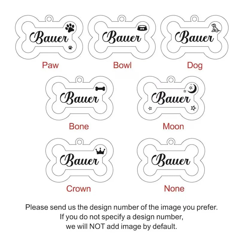 Custom Glitter Bone ID Tag