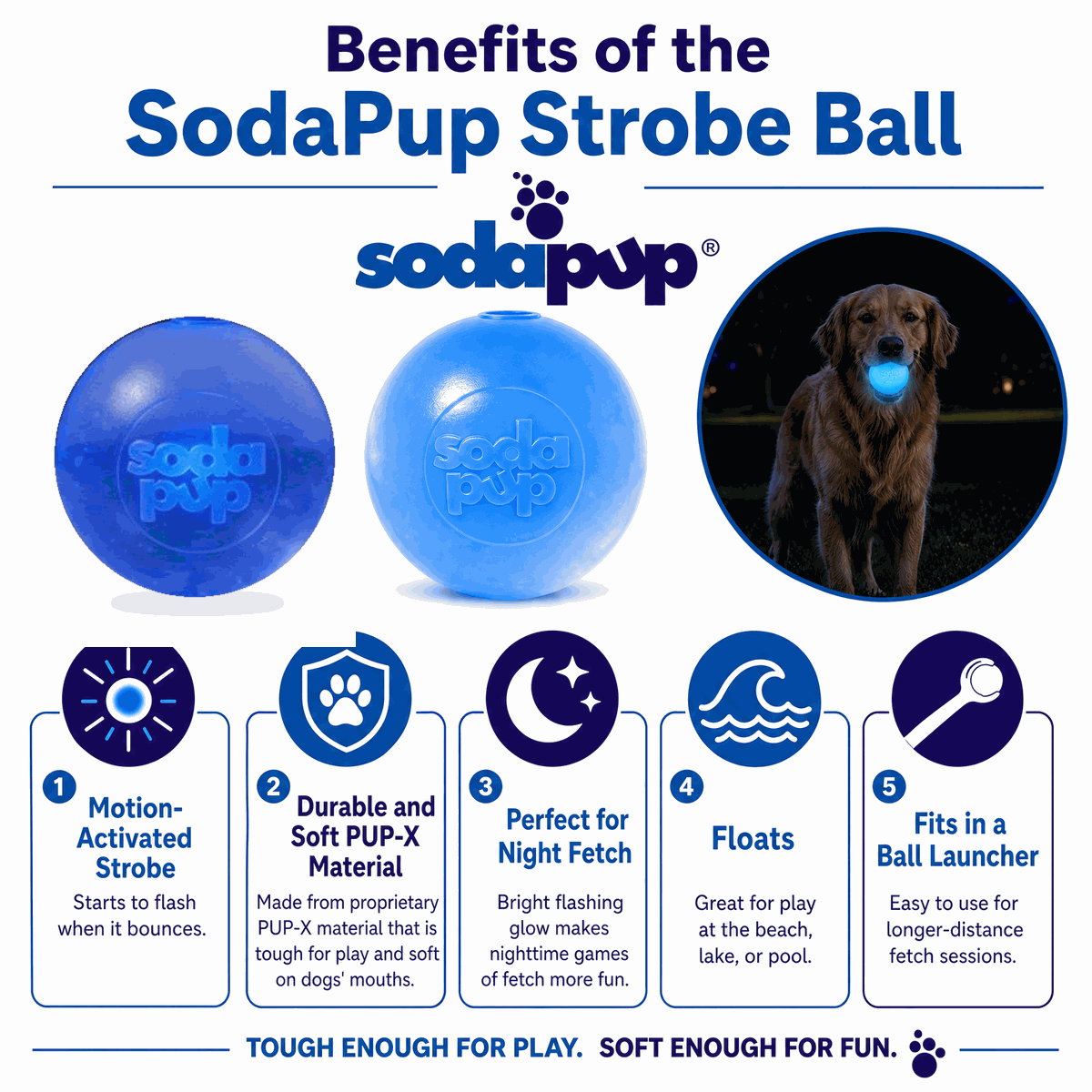 Strobe Ball Light-Up Dog Toy