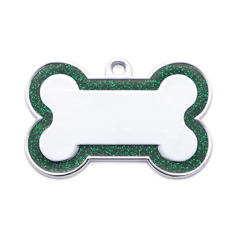 Custom Glitter Bone ID Tag