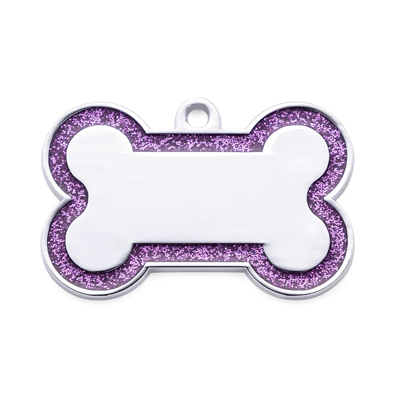 Custom Glitter Bone ID Tag