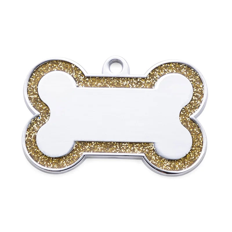 Custom Glitter Bone ID Tag